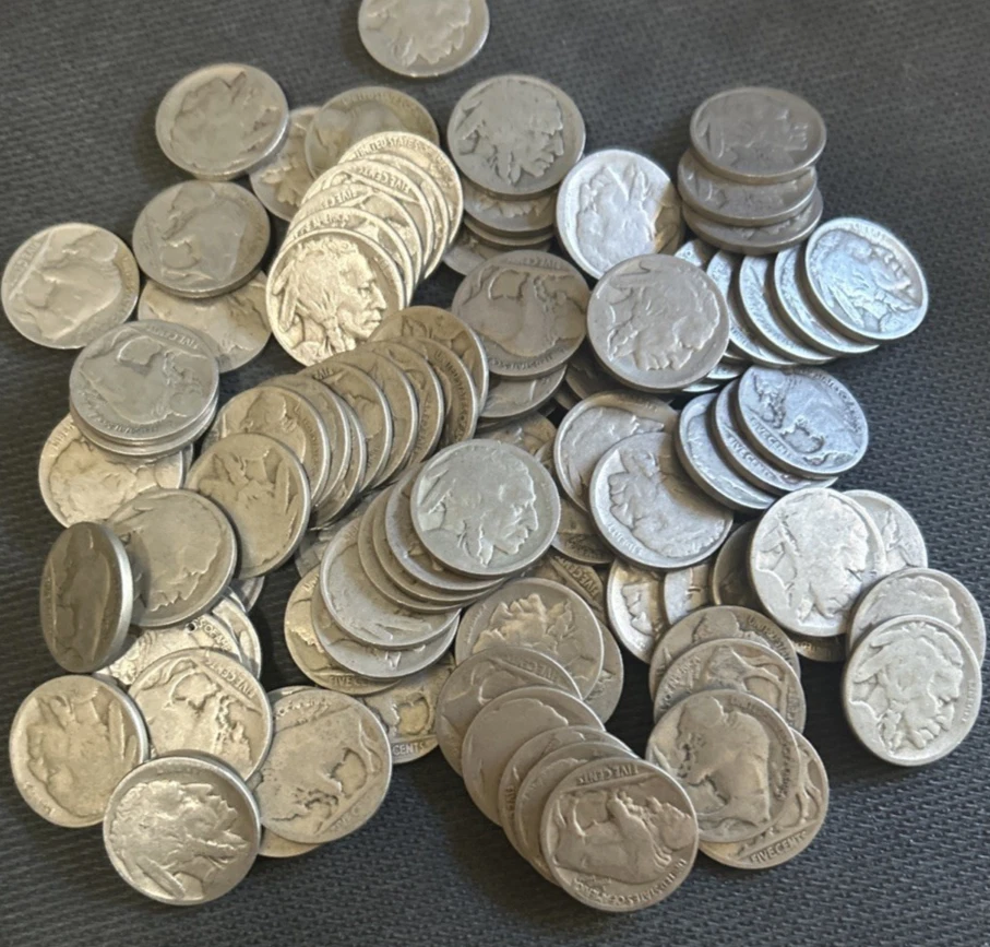 200 Buffalo Nickels - Great for slot machine use.